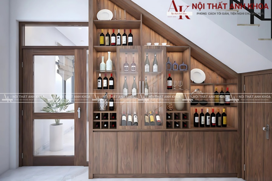 Tủ rượu gầm cầu thang - Hiện đại, sang trọng Tủ rượu gầm cầu thang - Hiện đại, sang trọng