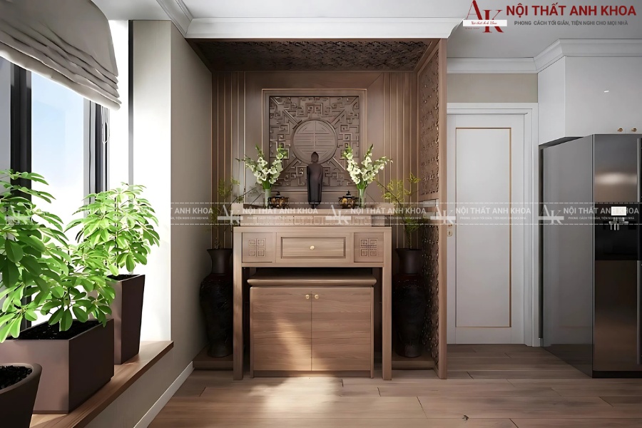 Mẫu bàn thờ đứng phù hợp cho nhà phố và chung cư Mẫu bàn thờ đứng phù hợp cho nhà phố và chung cư