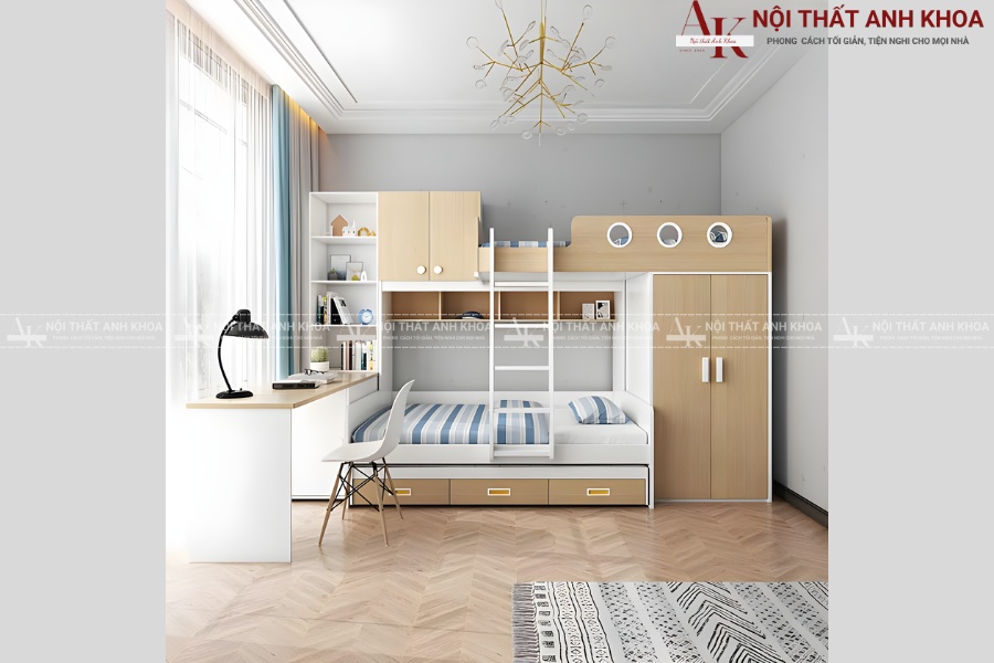 Giường tầng thông minh kết hợp tủ quần áo - Tiết kiệm diện tích Giường tầng thông minh kết hợp tủ quần áo - Tiết kiệm diện tích