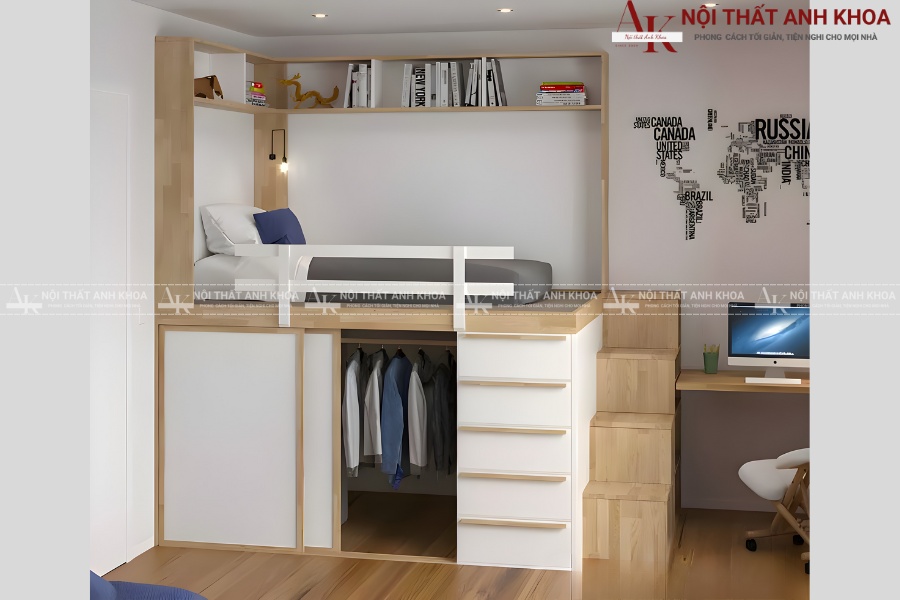 Giường tầng có tủ áo - Đáng mua nhất hiện nay Giường tầng có tủ áo - Đáng mua nhất hiện nay
