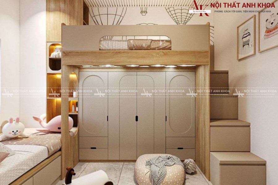 Giường tầng có tủ áp - Giải pháp cho phòng nhỏ Giường tầng có tủ áp - Giải pháp cho phòng nhỏ