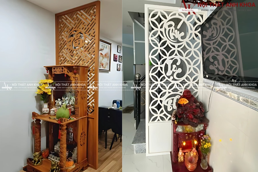 Vách ngăn bàn thờ Ông Địa đẹp tiện lợi Vách ngăn bàn thờ Ông Địa đẹp tiện lợi