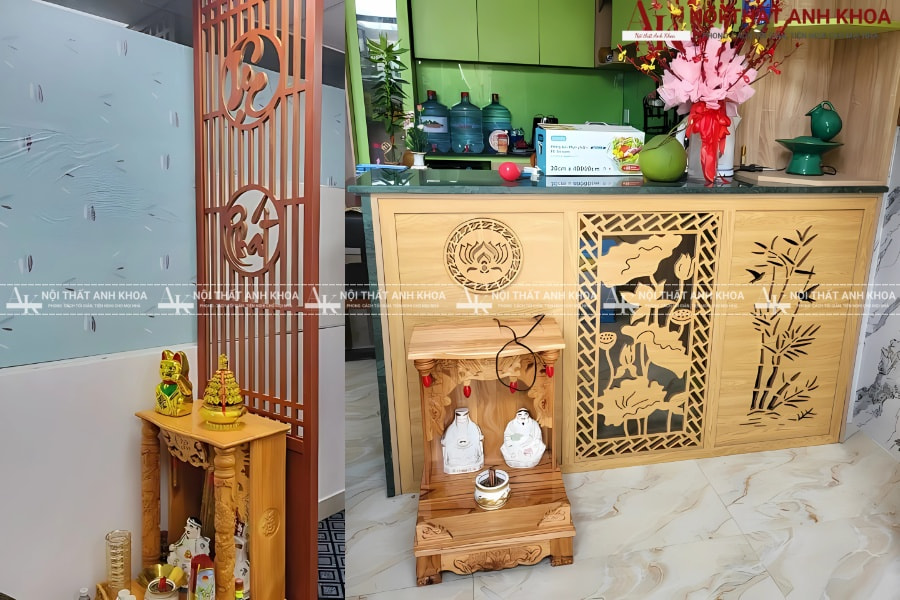 Vách ngăn Ông Địa dạng bình phong di động Vách ngăn Ông Địa dạng bình phong di động