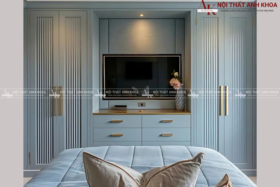 Tủ quần áo có kệ tivi - Thiết kế hiện đại, đa dụng Tủ quần áo có kệ tivi - Thiết kế hiện đại, đa dụng