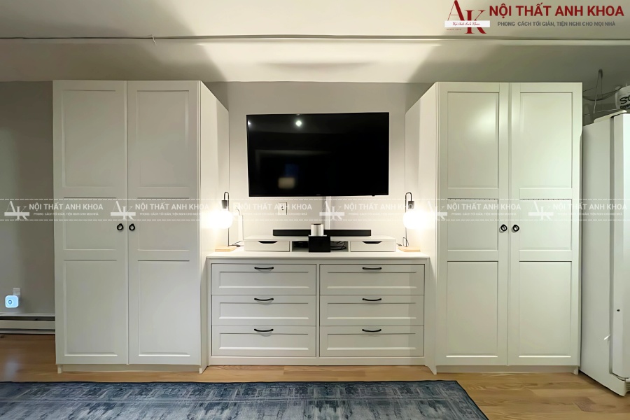 Mẫu tủ tivi và tủ quần áo liền khối đẹp nhất Mẫu tủ tivi và tủ quần áo liền khối đẹp nhất