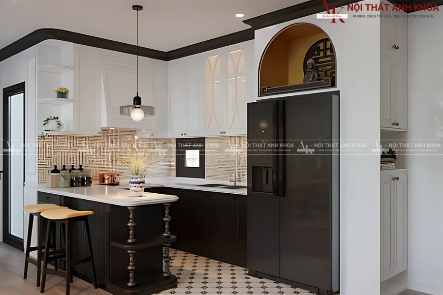 Tủ bếp quầy bar bằng gỗ MDF - Sự lựa chọn hoàn hảo cho chung cư Tủ bếp quầy bar bằng gỗ MDF - Sự lựa chọn hoàn hảo cho chung cư