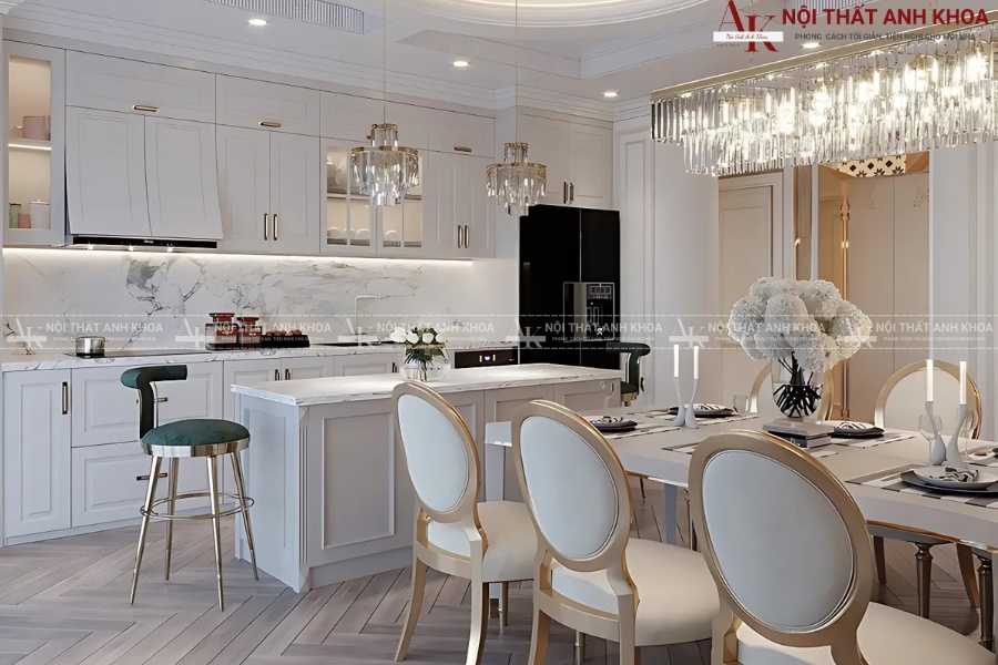 Tủ bếp quầy bar gỗ mặt đá - Sự kết hợp hoàn hảo giữa thẩm mỹ và công năng Tủ bếp quầy bar gỗ mặt đá - Sự kết hợp hoàn hảo giữa thẩm mỹ và công năng