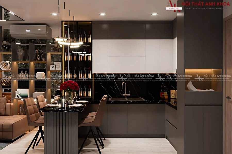 Tủ bếp quầy bar bằng gỗ mặt đá - Đẳng cấp và tiện nghi cho gia đình Tủ bếp quầy bar bằng gỗ mặt đá - Đẳng cấp và tiện nghi cho gia đình