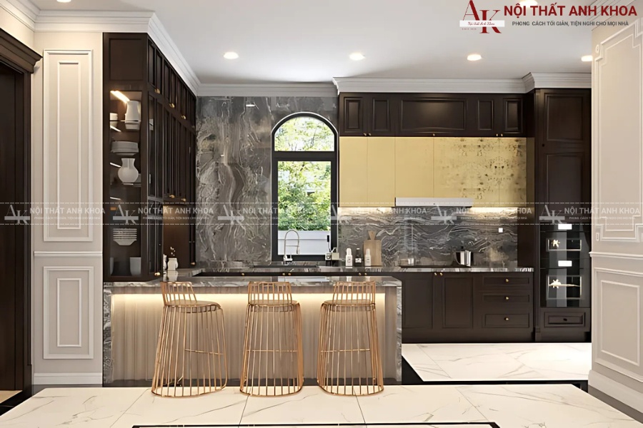 Quầy bar bếp gỗ kèm kệ trang trí - Giải pháp nội thất 2 trong 1 Quầy bar bếp gỗ kèm kệ trang trí - Giải pháp nội thất 2 trong 1