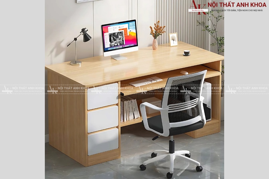 Mẫu bàn làm việc gỗ công nghiệp đẹp, giá rẻ, tiện dụng Mẫu bàn làm việc gỗ công nghiệp đẹp, giá rẻ, tiện dụng