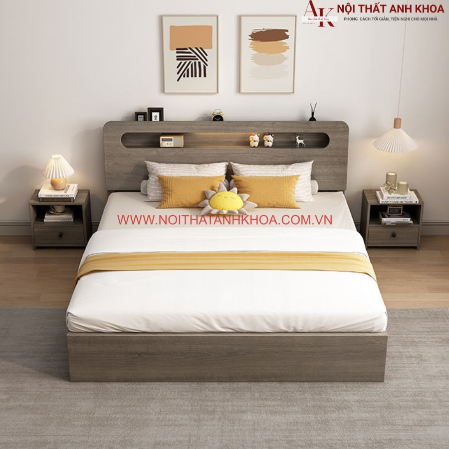 Giường gỗ công nghiệp phong cách Hàn Quốc Giường gỗ công nghiệp phong cách Hàn Quốc