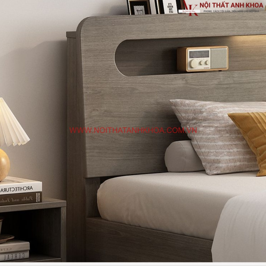 Giường hàn quốc được làm từ gỗ công nghiệp MDF phủ melamine Giường hàn quốc được làm từ gỗ công nghiệp MDF phủ melamine