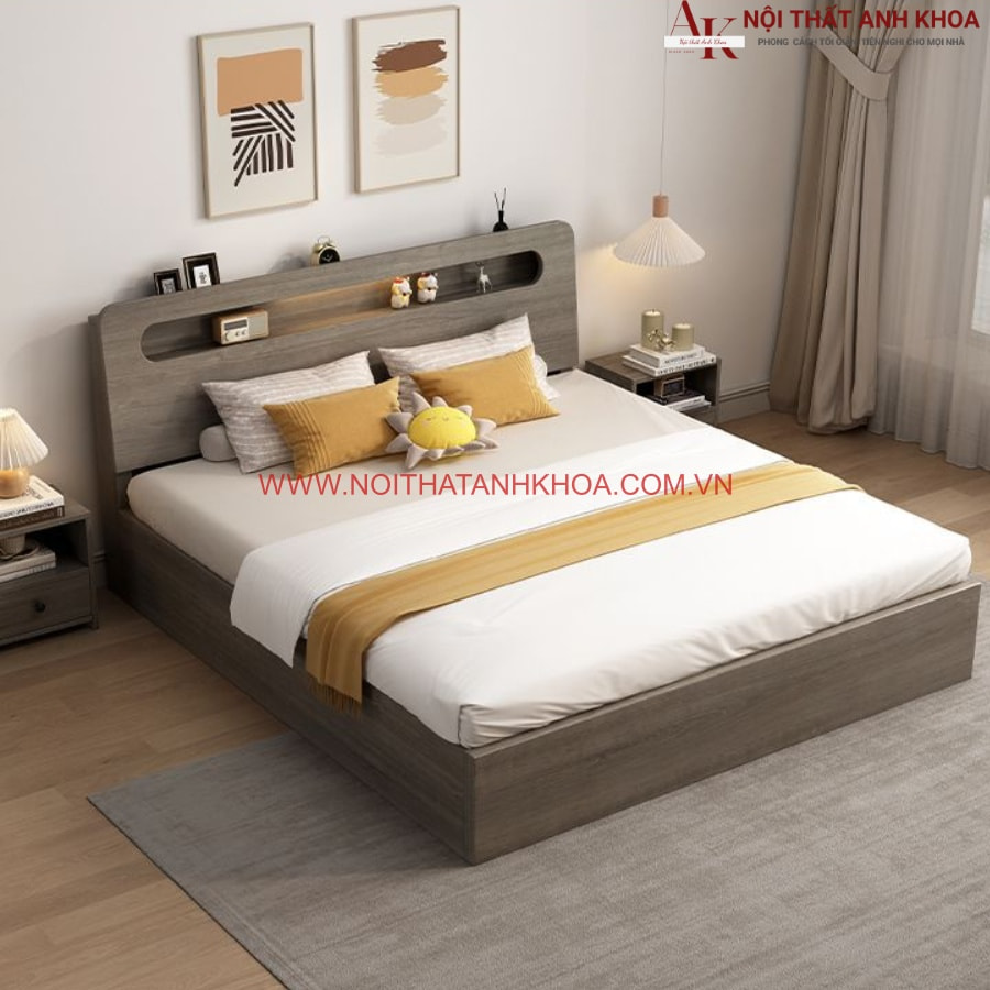 Giường hàn quốc gỗ công nghiệp đẹp phủ melamine cao cấp Giường hàn quốc gỗ công nghiệp đẹp phủ melamine cao cấp