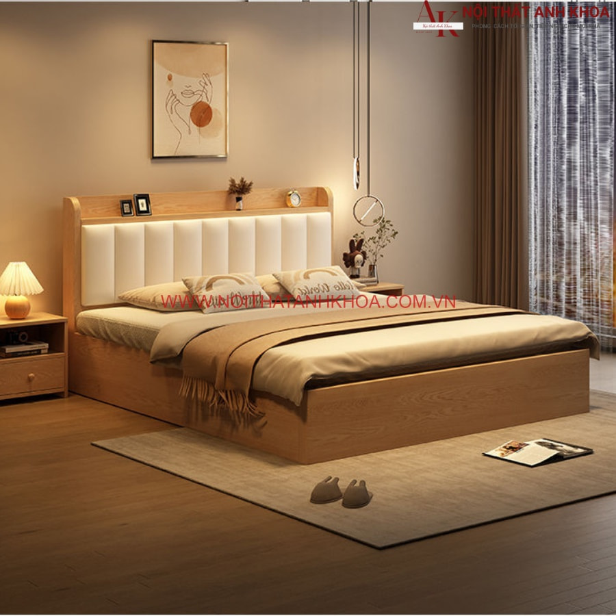 Giường ngủ gỗ MDF cứng cáp, bền đẹp theo thời gian Giường ngủ gỗ MDF cứng cáp, bền đẹp theo thời gian