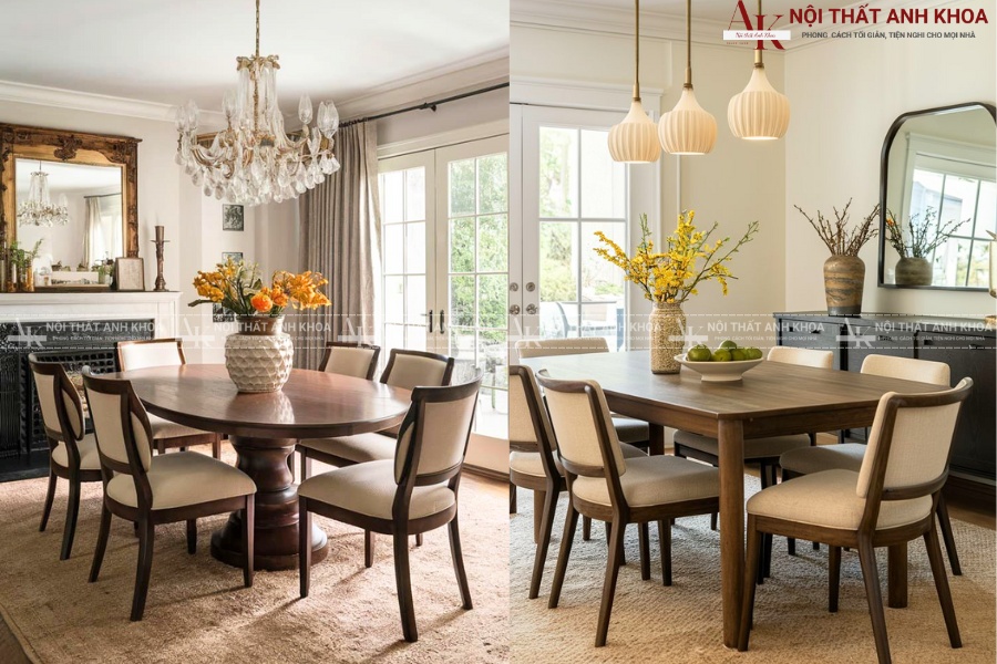 Bàn ăn 6 ghế cho gia đình hiện đại, sang trọng Bàn ăn 6 ghế cho gia đình hiện đại, sang trọng