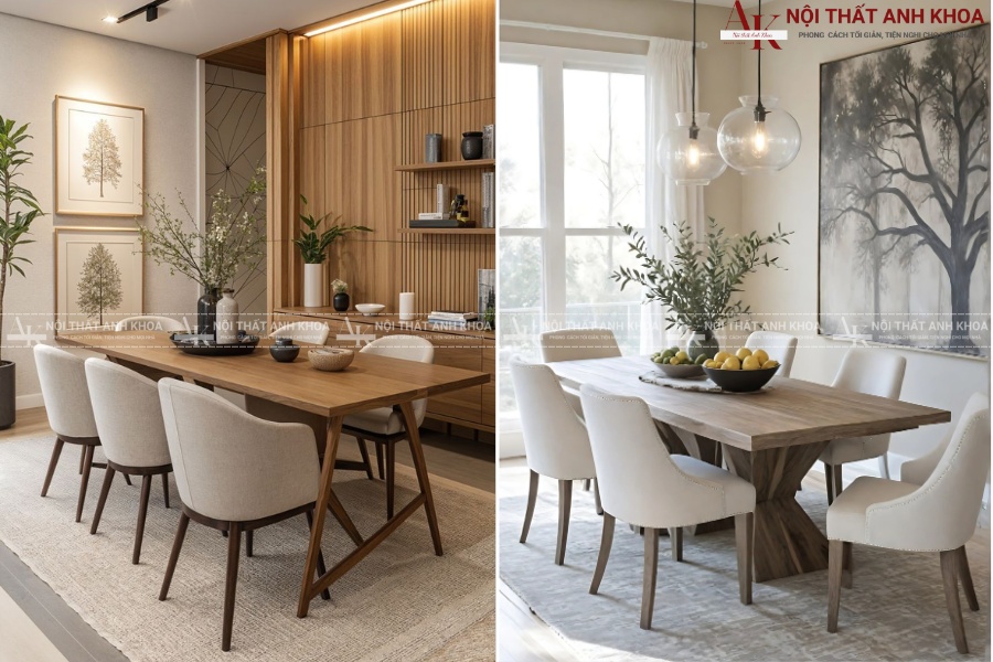 Bàn ăn 6 ghế - Thiết kế tối giản, tiện nghi Bàn ăn 6 ghế - Thiết kế tối giản, tiện nghi