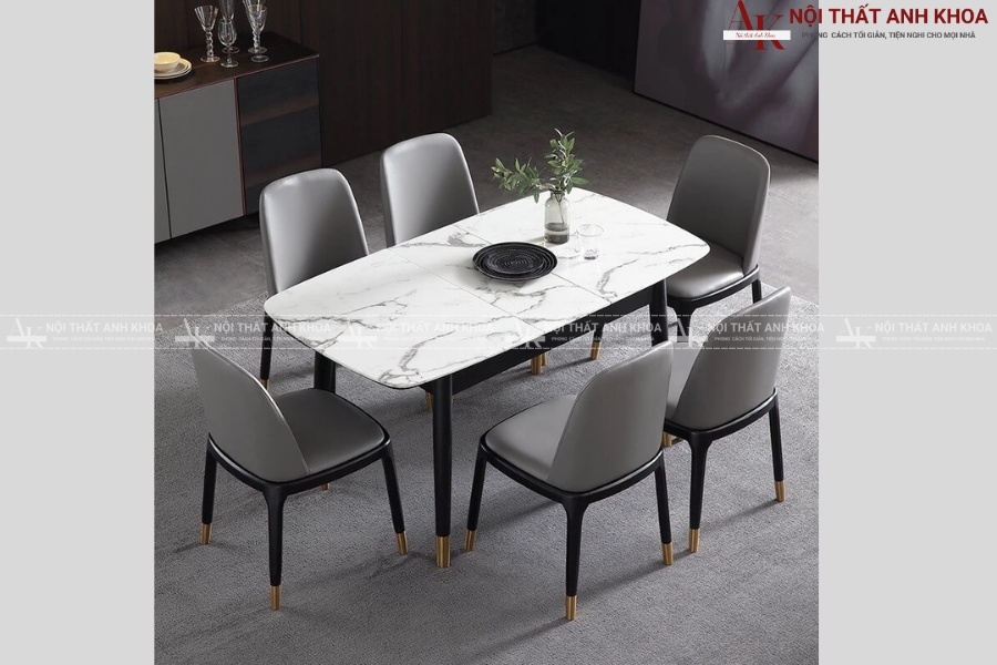 Bàn ăn mặt đá cho chung cư - Tinh tế,hiện đại  Bàn ăn mặt đá cho chung cư - Tinh tế,hiện đại