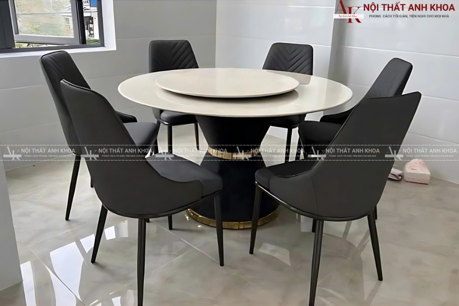 Bàn ăn mặt đá tròn - Điểm nhấn cho phòng bếp Bàn ăn mặt đá tròn - Điểm nhấn cho phòng bếp