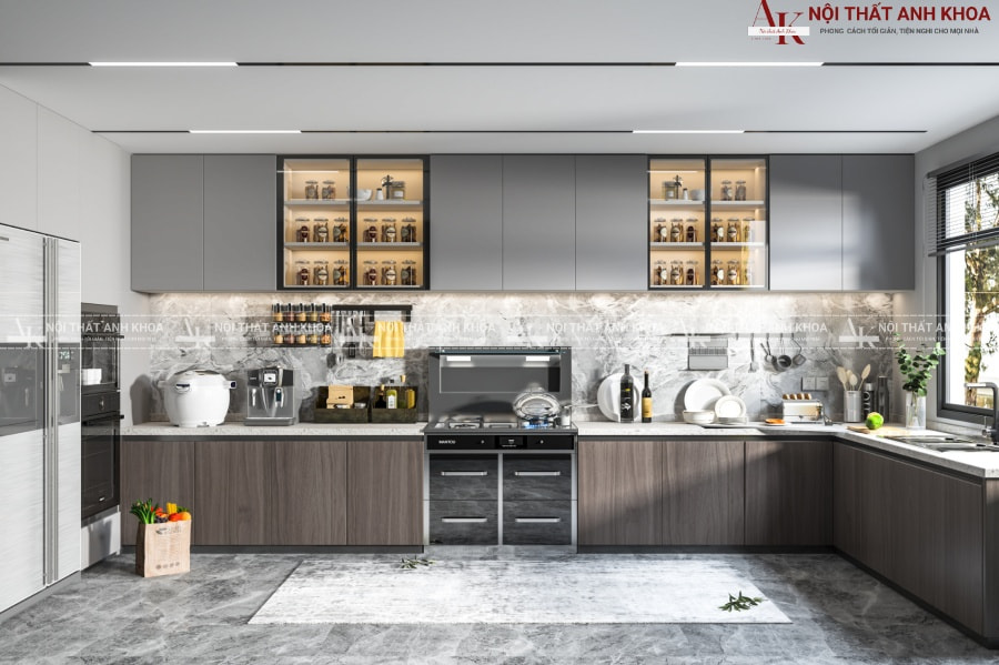 Tủ bếp gỗ công nghiệp MDF chống ẩm giá rẻ Tủ bếp gỗ công nghiệp MDF chống ẩm giá rẻ