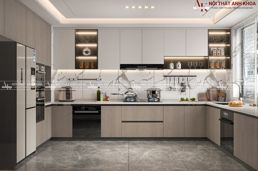 Mẫu tủ bếp đẹp cho chung cư nhỏ gọn, tiện nghi Mẫu tủ bếp đẹp cho chung cư nhỏ gọn, tiện nghi