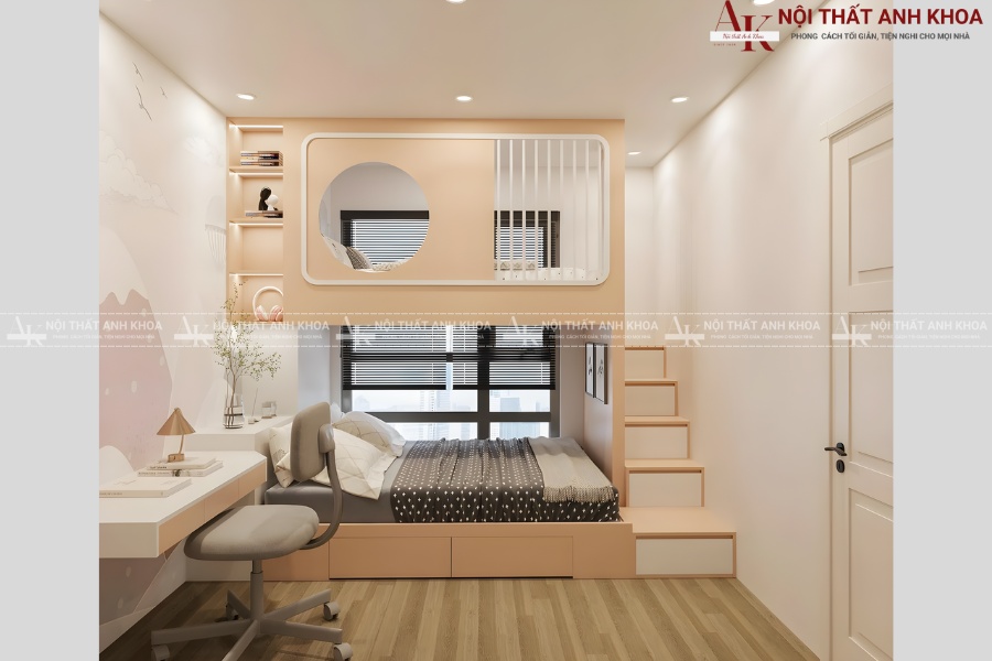 Giường tầng cho bé gái cực dễ thương Giường tầng cho bé gái cực dễ thương