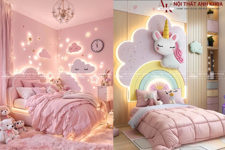 Trang trí phòng ngủ bé gái tinh tế và tiện nghi Trang trí phòng ngủ bé gái tinh tế và tiện nghi