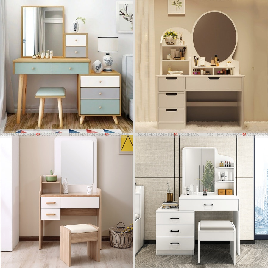 Bàn trang điểm đẹp gỗ công nghiệp hiện đại, sang trọng Bàn trang điểm đẹp gỗ công nghiệp hiện đại, sang trọng