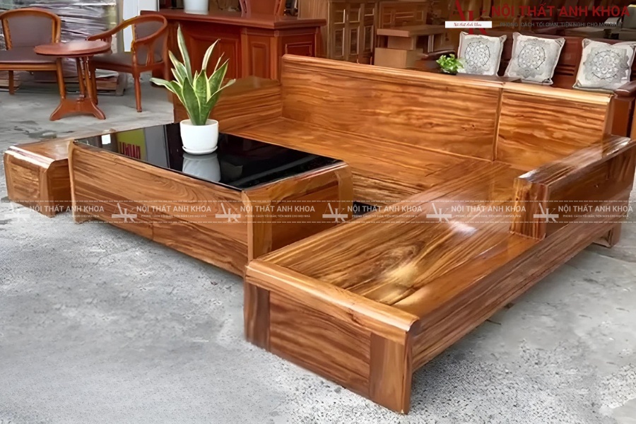 Bàn sofa gỗ hương - Kết hợp mặt kính sang trọng Bàn sofa gỗ hương - Kết hợp mặt kính sang trọng