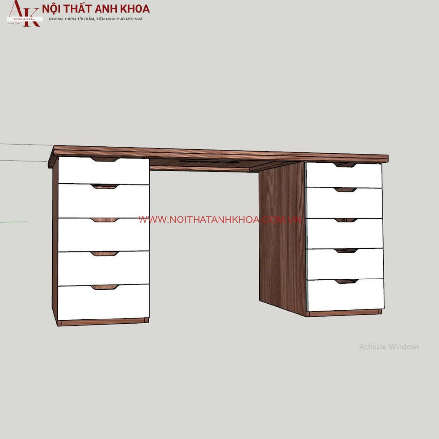 Bàn làm việc gỗ công nghiệp tích hợp nhiều ngăn kéo tiện lợi Bàn làm việc gỗ công nghiệp tích hợp nhiều ngăn kéo tiện lợi