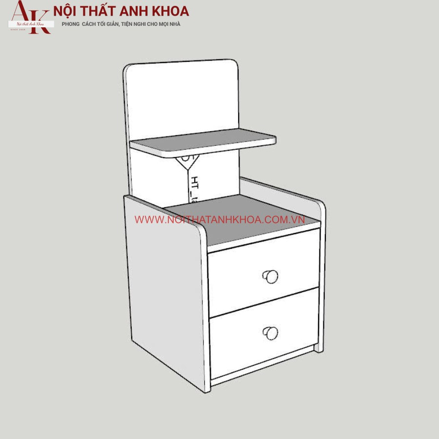 Tủ đầu giường màu trắng gỗ công nghiệp bền đẹp theo thời gian Tủ đầu giường màu trắng gỗ công nghiệp bền đẹp theo thời gian