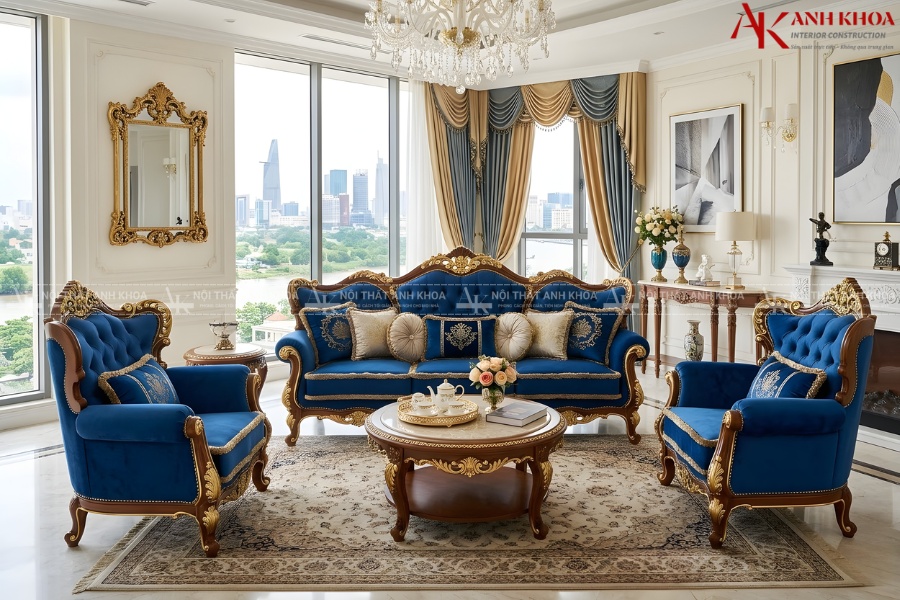Bộ sofa tân cổ điển hoàng gia - Tinh hoa nội thất châu âu Bộ sofa tân cổ điển hoàng gia - Tinh hoa nội thất châu âu