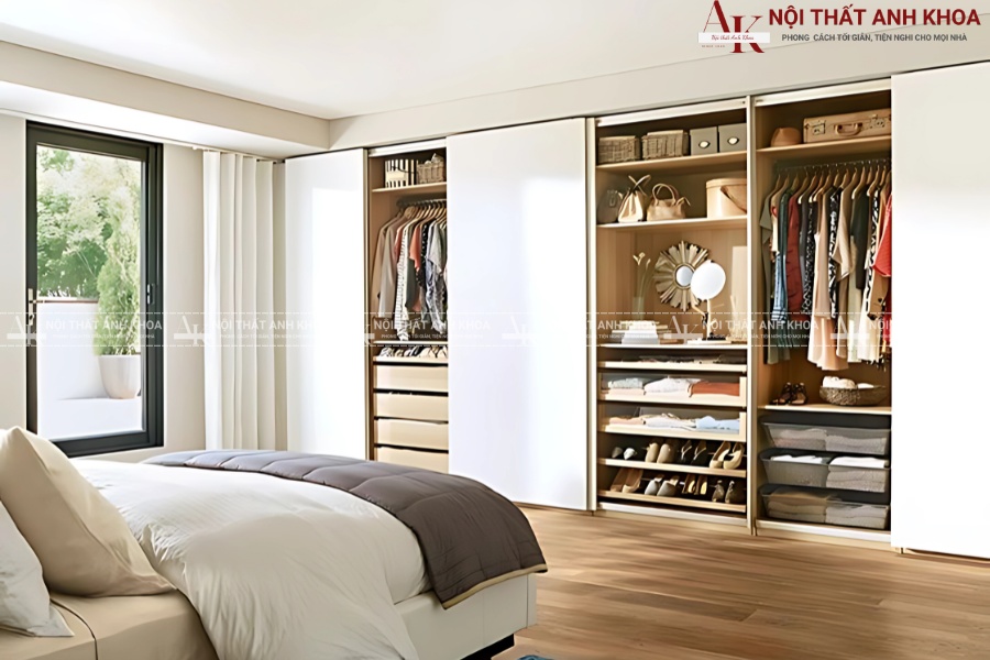 Giải pháp lưu trữ thông minh với tủ cửa lùa âm tường Giải pháp lưu trữ thông minh với tủ cửa lùa âm tường