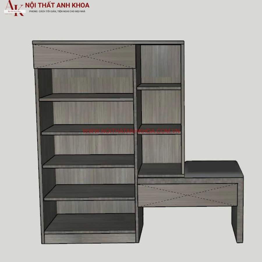 Tủ giày gỗ công nghiệp MDF gam màu xám vân gỗ Tủ giày gỗ công nghiệp MDF gam màu xám vân gỗ