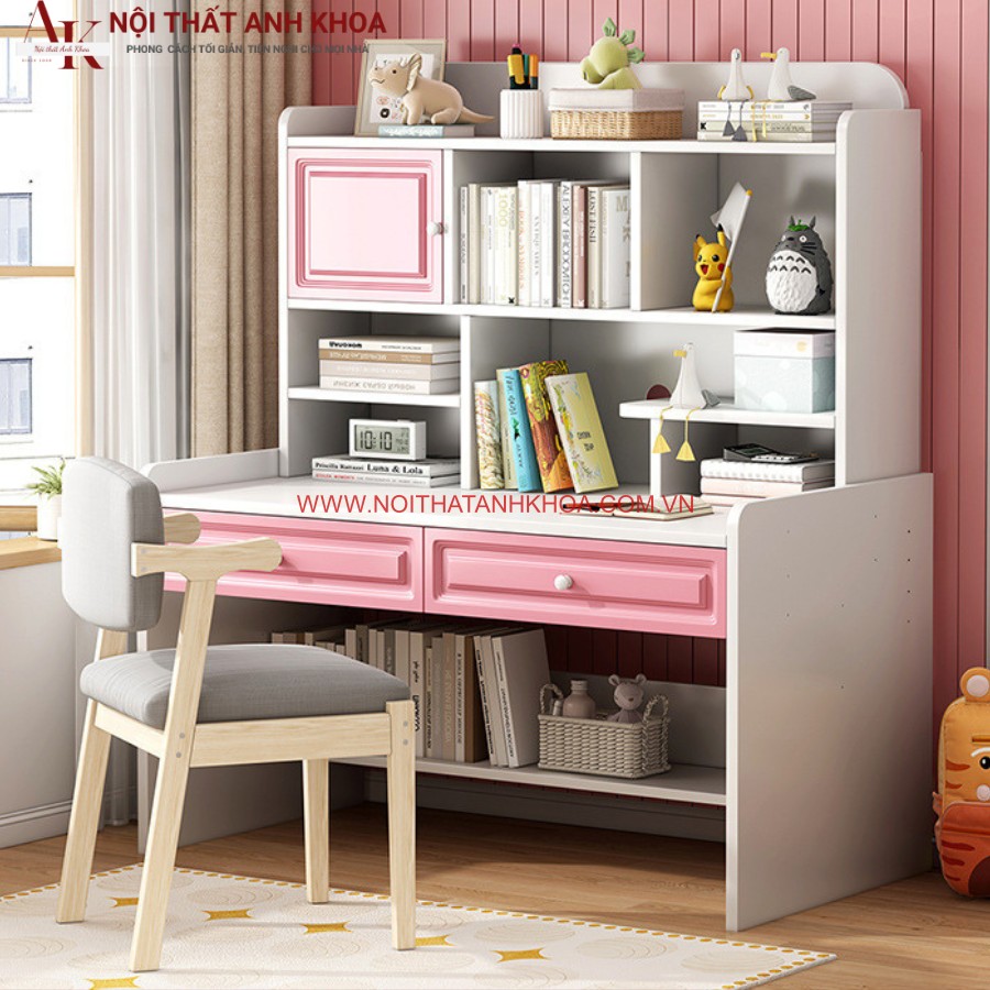 Bàn học có kệ gỗ công nghiệp đẹp hiện đại, tinh tế Bàn học có kệ gỗ công nghiệp đẹp hiện đại, tinh tế