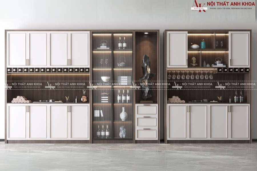 Tủ rượu phòng ăn gỗ MDF - Giải pháp gọn gàng và tinh tế Tủ rượu phòng ăn gỗ MDF - Giải pháp gọn gàng và tinh tế