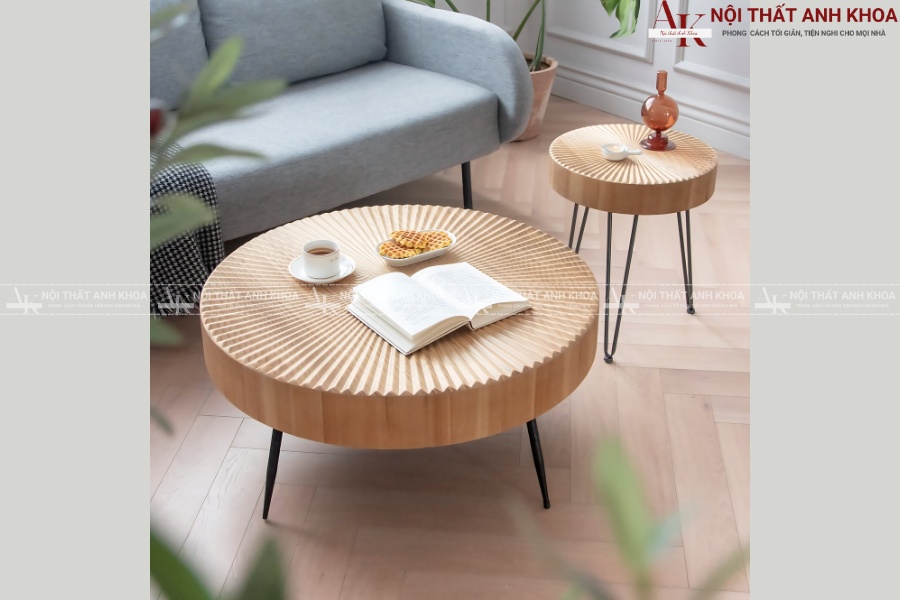 Bàn sofa tròn thiết kế tối giản cho căn hộ nhỏ Bàn sofa tròn thiết kế tối giản cho căn hộ nhỏ