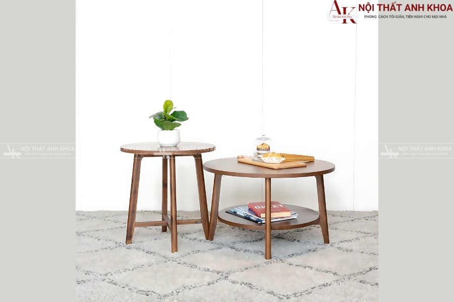 Bàn sofa tròn gỗ tự nhiên - Vẻ đẹp mộc mạc, tinh tế Bàn sofa tròn gỗ tự nhiên - Vẻ đẹp mộc mạc, tinh tế