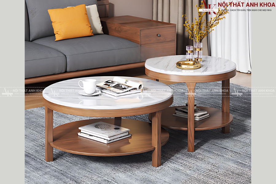 Bàn sofa tròn mặt đá - Tăng đẳng cấp cho phòng khách Bàn sofa tròn mặt đá - Tăng đẳng cấp cho phòng khách