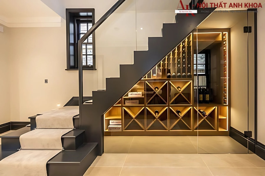 Tủ rượu gầm cầu thang Tủ rượu gầm cầu thang