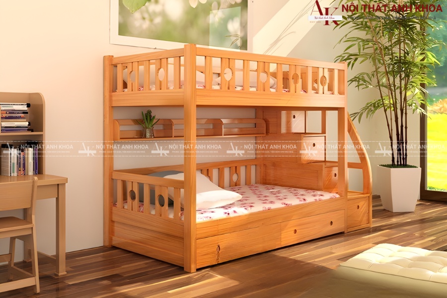 Giường tầng gỗ sồi người lớn - Vẻ đẹp tự nhiên, sang trọng Giường tầng gỗ sồi người lớn - Vẻ đẹp tự nhiên, sang trọng