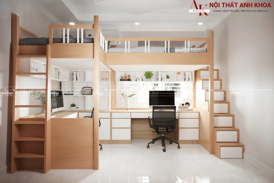 Giường tầng đa chức năng cho người lớn - Ngủ, học, và làm việc Giường tầng đa chức năng cho người lớn - Ngủ, học, và làm việc