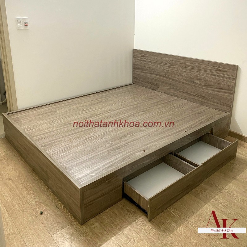 Giường Ngủ Gỗ Công Nghiệp MDF Có Ngăn Kéo Giá Rẻ