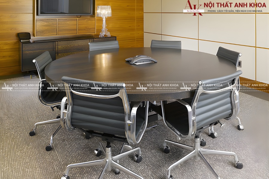 Bàn họp tròn 6 ghế - Thiết kế tối giản nhưng sang trọng Bàn họp tròn 6 ghế - Thiết kế tối giản nhưng sang trọng