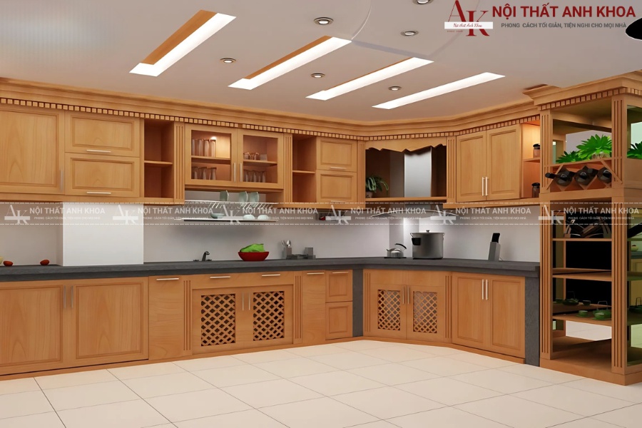 Tủ bếp góc có kệ trang trí - Điểm nhấn cho không gian bếp Tủ bếp góc có kệ trang trí - Điểm nhấn cho không gian bếp