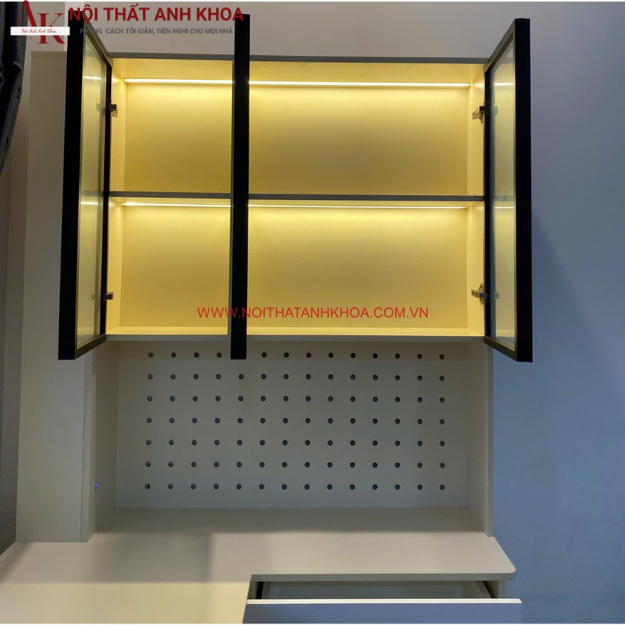 Bàn làm việc kết hợp kệ sách đẹp, siêu tiện lợi Bàn làm việc kết hợp kệ sách đẹp, siêu tiện lợi