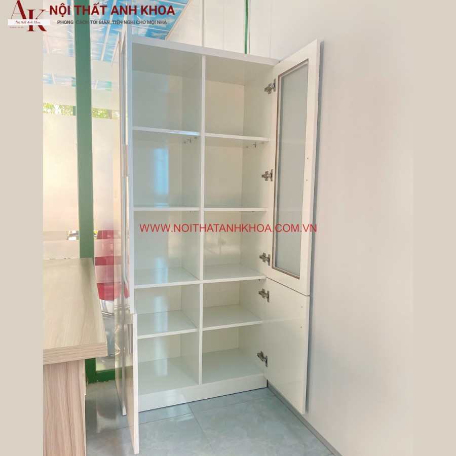 Tủ đựng hồ sơ gỗ công nghiệp MDF màu trắng hiện đại Tủ đựng hồ sơ gỗ công nghiệp MDF màu trắng hiện đại