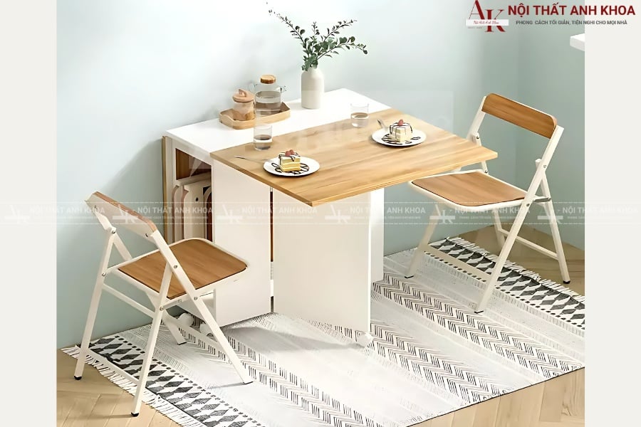 Bộ bàn ăn gấp gọn thông minh 2 ghế Bộ bàn ăn gấp gọn thông minh 2 ghế