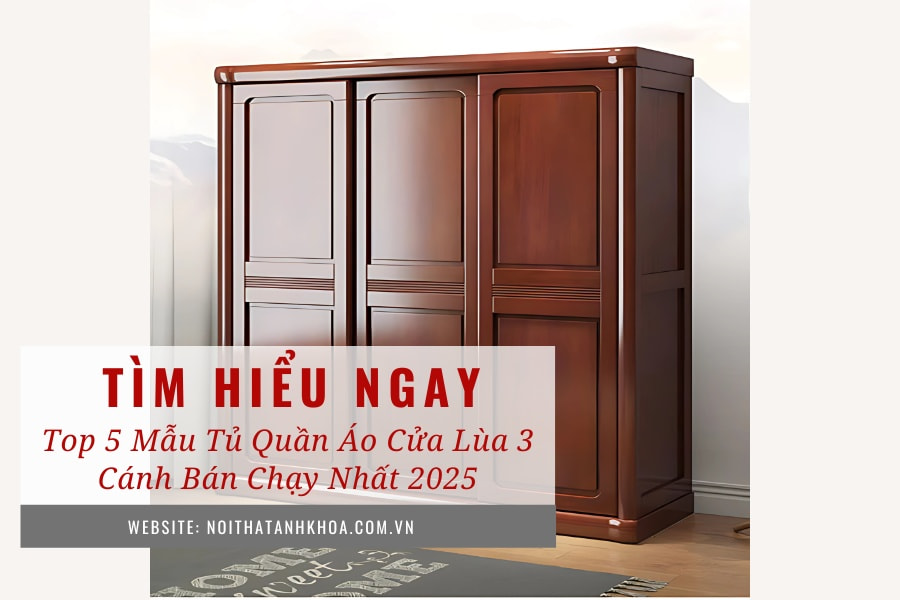 Top 5 mẫu tủ quần áo cửa lùa 3 cánh bán chạy nhất 2025 Top 5 mẫu tủ quần áo cửa lùa 3 cánh bán chạy nhất 2025