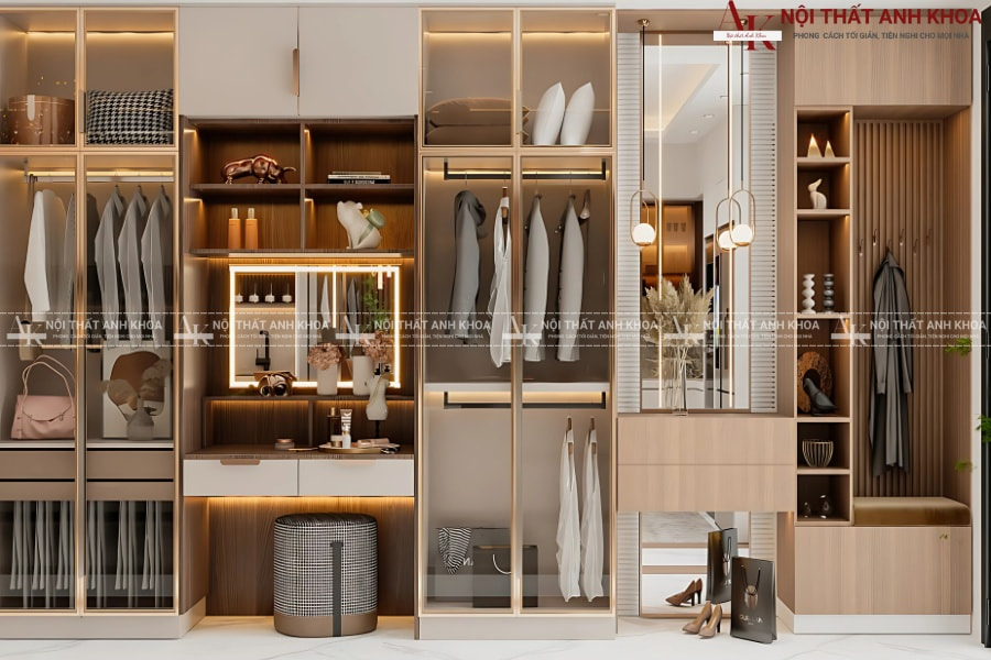 Tủ áo liền bàn trang điểm - Tối ưu diện tích phòng Tủ áo liền bàn trang điểm - Tối ưu diện tích phòng