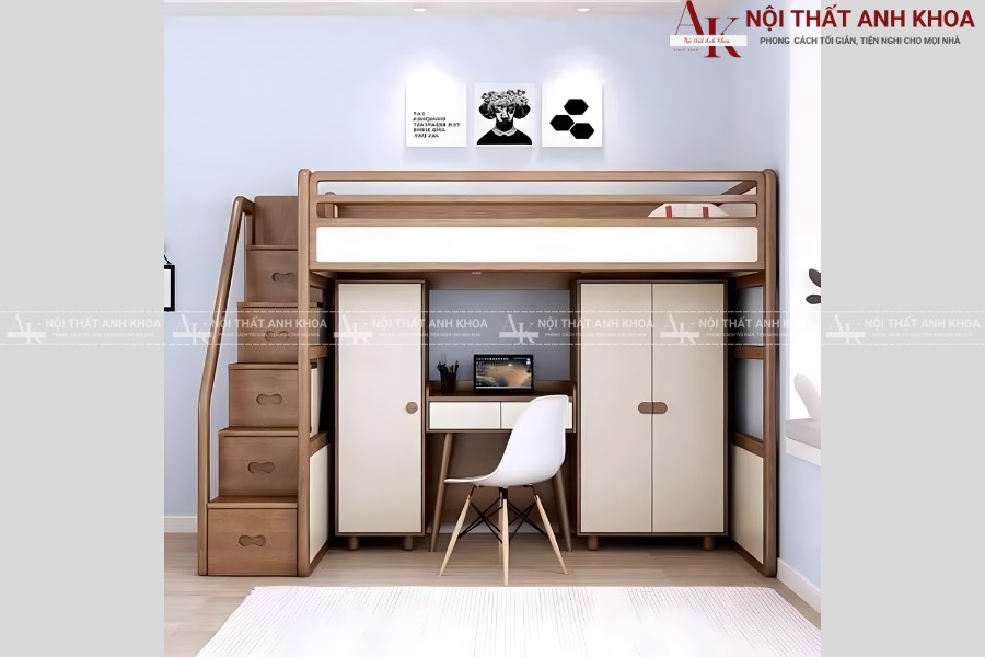 Mẫu giường tầng cho người lớn kết hợp tủ quần áo Mẫu giường tầng cho người lớn kết hợp tủ quần áo
